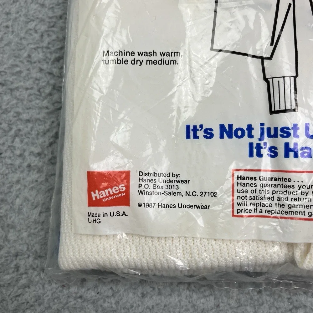 Vintage Hanes Thermal Bottom Long Underwear XL‎ American Sportsman USA 80s